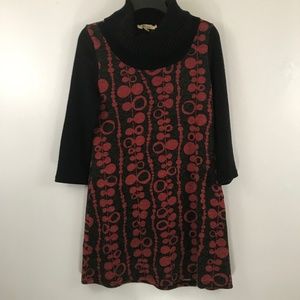 Aryeh Black and Red Turtleneck Tunic L